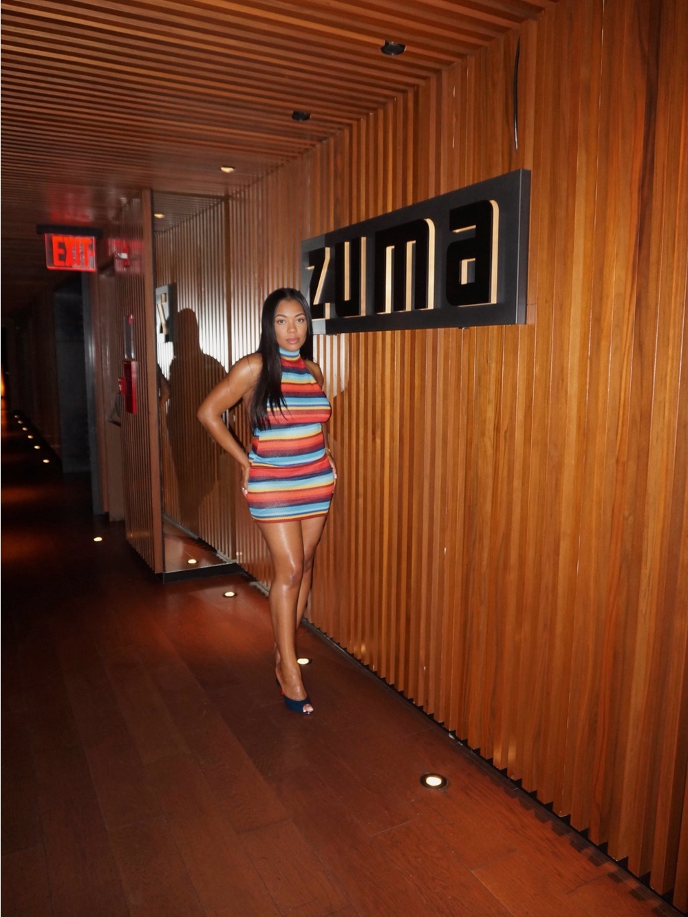 Coucoo Multicolor Striped Bodycon Mini Dress